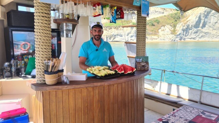 Argostoli: Full-Day Traditional Boat Cruise with Lunch - Xi Beach Red Sand and the Clay Spa Treatment