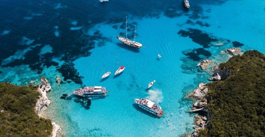 Corfu/Benitses/Lefkimmi: Paxos, Antipaxos, & Caves Cruise - The Sea Caves Stop: Fast Photos, Big Views