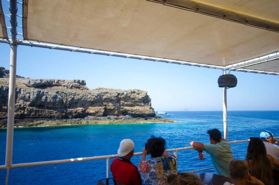 From Kissamos Port: Boat Cruise to Balos Lagoon - The “Cruise” Part: Kissamos Bay Views and a Cave Believed to Be a Shipyard