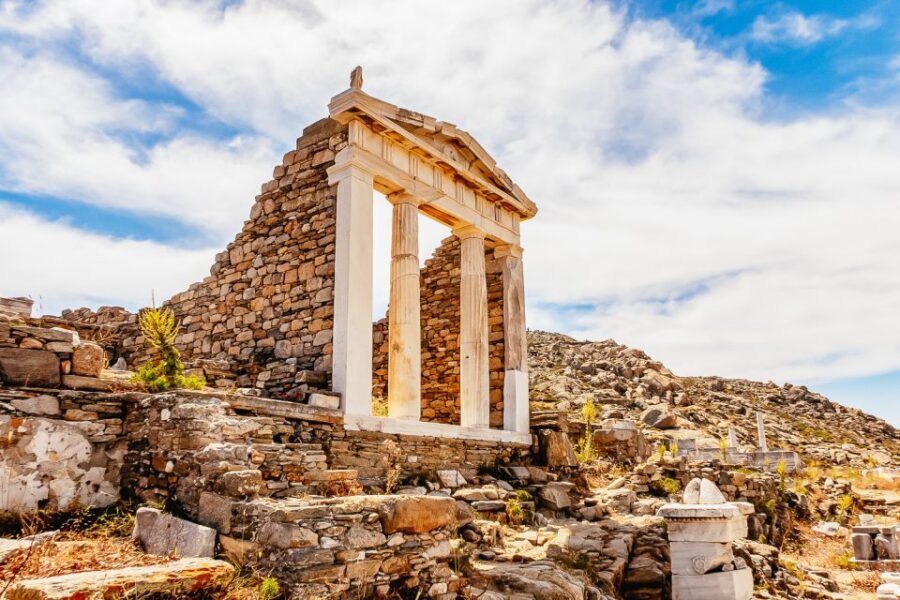 From Mykonos: Delos & Rhenia Islands Half-Day Trip by Boat - Delos UNESCO ruins: 2 hours of self-guided walking in full sun