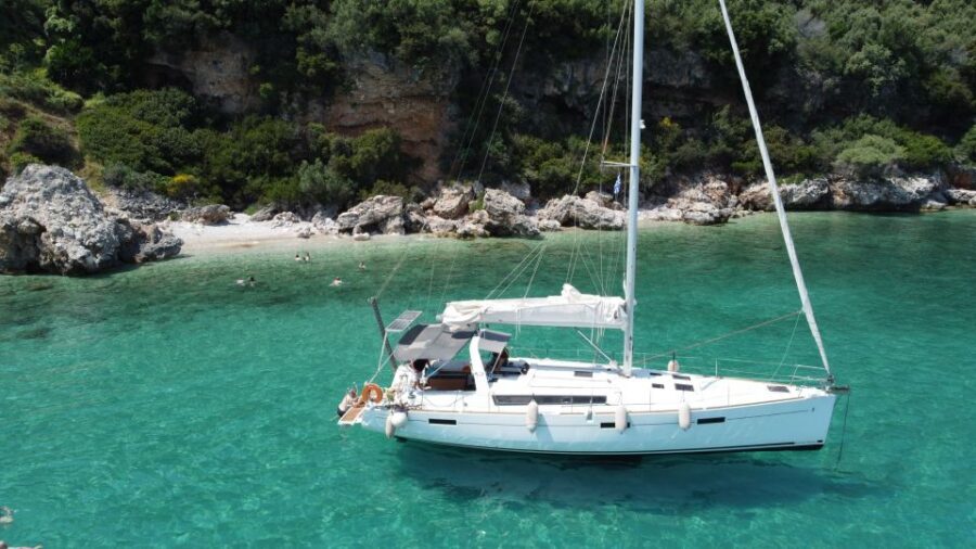 Gouvia: Corfu Island Sailing Trip with Snack and Soft Drinks - Barbati Beach: your first hit of turquoise and fish
