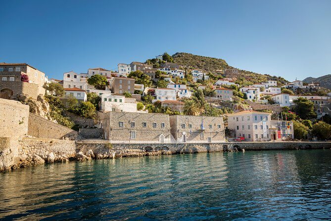 Hydra, Poros and Egina Day Cruise from Athens with Optional VIP Upgrade - Stop 2: Poros—Russian dockyard history and the Lemon Forest idea