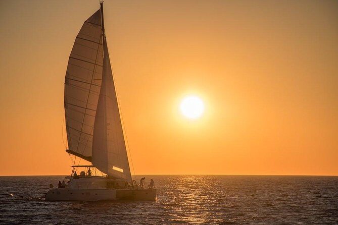 Luxury Small-Group Catamaran Cruise with BBQ, Open bar & Transfer - The route: Thirasia, Korfos Bay, and why sea-level views change everything