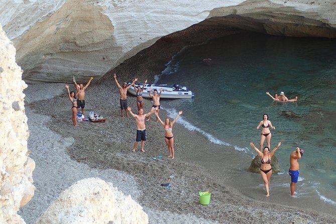 Milos Small-Group Full-Day Cruise with Snorkelling and Lunch - Sikia Beach and the Cave of Sykia: Dinghy Exploring Meets Ouzo Meze