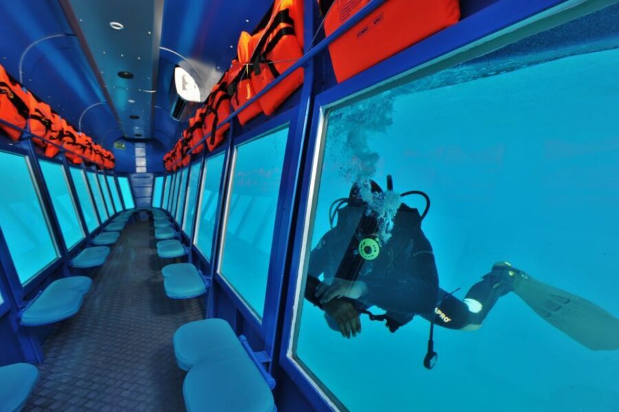 Rhodes Town: Yellow Submarine Cruise with Underwater Views - The Underwater Cabin: A/C Comfort and 22 Windows
