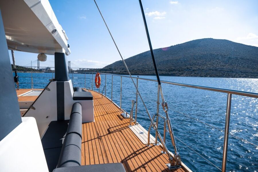 Santorini: Catamaran Caldera Cruise with Meal and Drinks - The deck, the vibe, and the crew that keeps things running