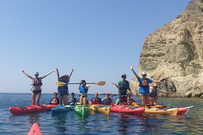 Santorini Sea Kayak - South Discovery, Small Group incl. Sea Caves and picnic - Safety and the mandatory life jacket (what it means for you)