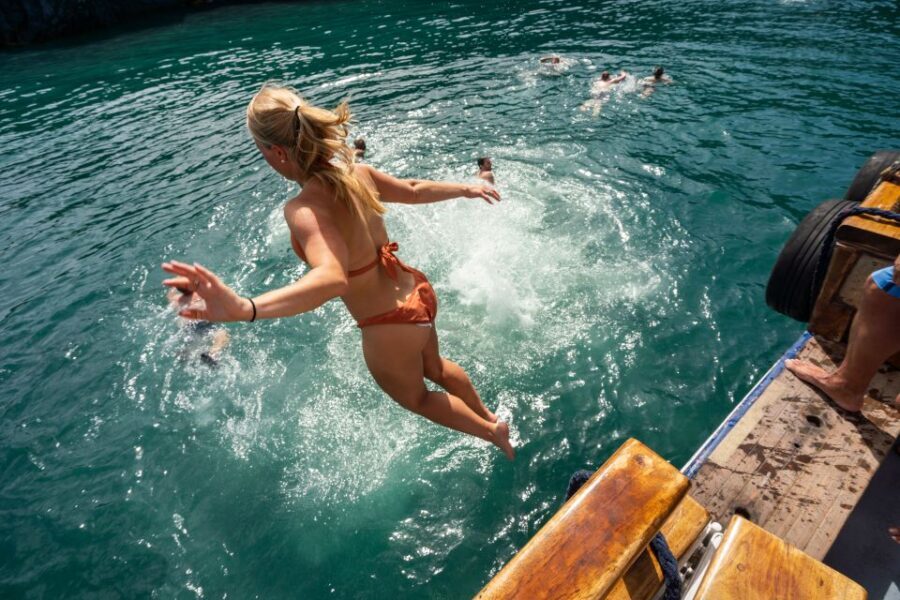 Santorini: Volcanic Islands Cruise with Hot Springs Visit - Nea Kameni crater hike: the view is the point, not the guide style