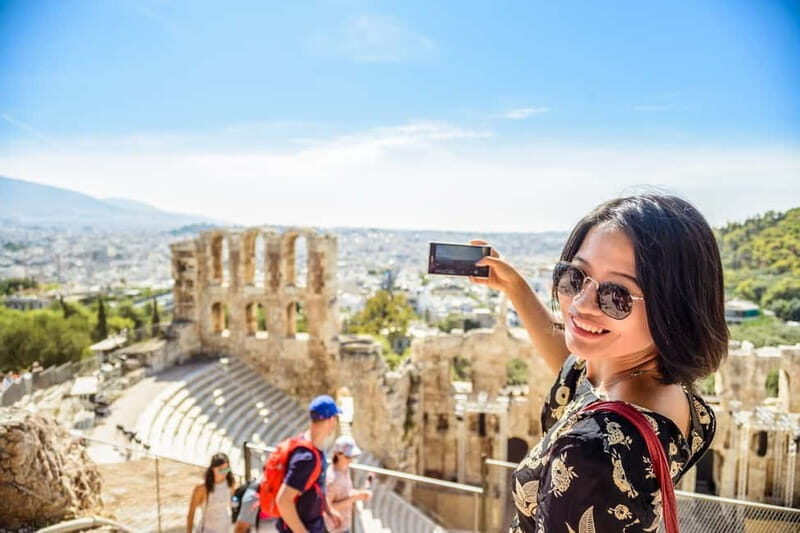 The Acropolis, Parthenon & Acropolis Museum Guided Tour - The middle climb: Asklepieion, Odeon of Herodes Atticus, and the view strategy